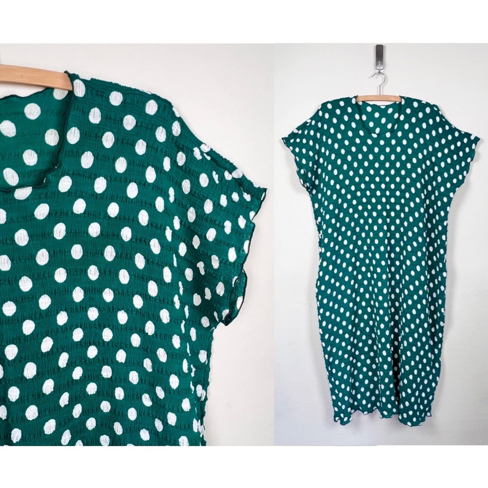 vintage abstract maxi dress polka dot popcorn caftan bubble scrunchie y2k 1990s